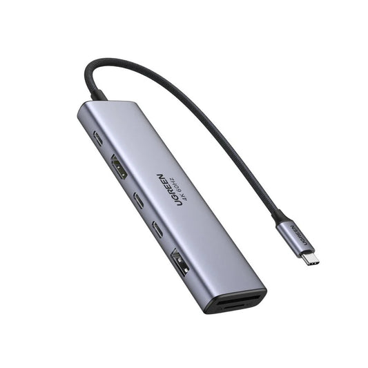Hub USB-C UGREEN CM511 (45521), 1 x USB-A 3.2 - 3 x USB-C - 1 x HDMI - 1 x SD - 1 x microSD, Grå
