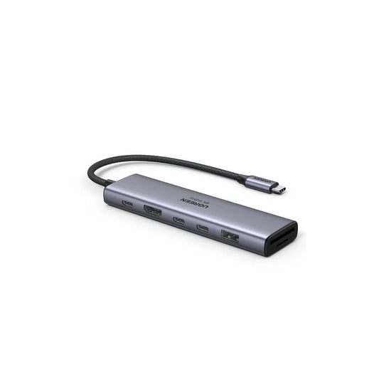 Hub USB-C UGREEN CM511 (45521), 1 x USB-A 3.2 - 3 x USB-C - 1 x HDMI - 1 x SD - 1 x microSD, Grå