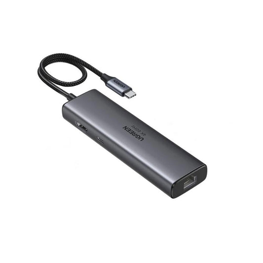 Hub USB-C UGREEN CM512 (45000), 2 x USB-A 3.2 - 2 x USB-C - 1 x HDMI - 1 x RJ45, Grå