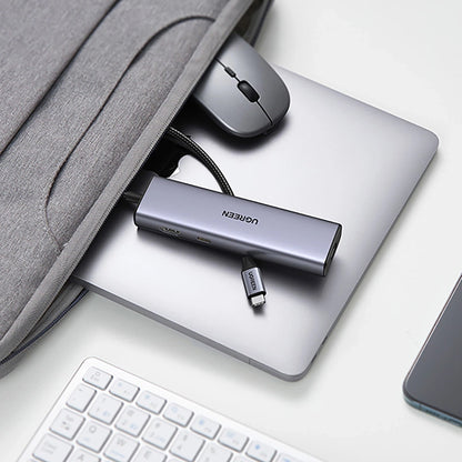 Hub USB-C UGREEN CM512, 2 x USB-A 3.0 - 1 x USB-C - 1 x HDMI - 1 x SD - 1 x microSD - RJ45, Grå