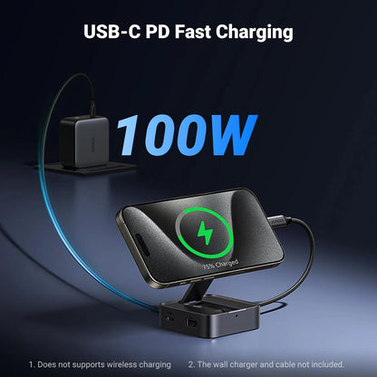 Hub USB-C UGREEN CM801, 1 x USB-A 3.0 - 2 x USB-C - 1 x HDMI, Grå