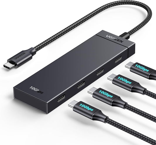 Hub USB-C UGREEN CM806, 4 x USB-C, 0,5 m, Svart