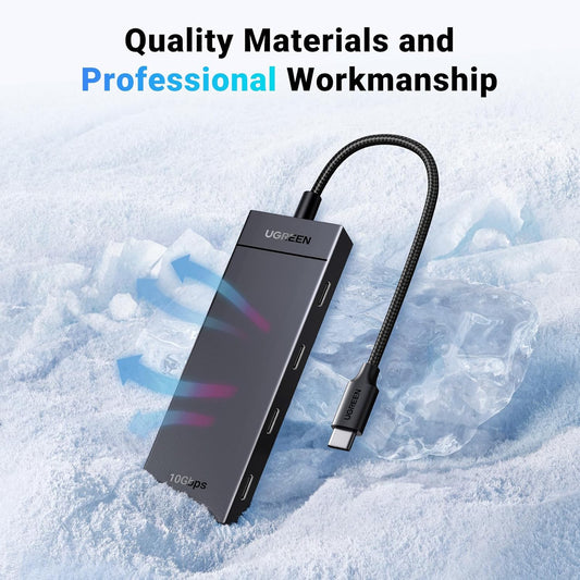 Hub USB-C UGREEN CM806, 4 x USB-C, 0,5 m, Svart