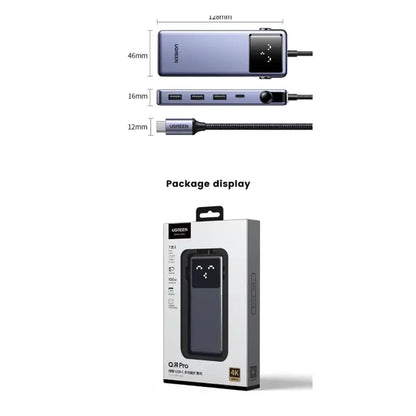 Hub USB-C UGREEN CM888 (45155) Uno, 6in1, Grå
