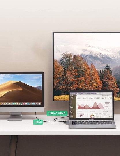 UGREEN USB-C-hub for Apple MacBook Pro / Air-serien, 3 x USB-A 3.0 - 1 x USB-C - 1 x HDMI, Grå