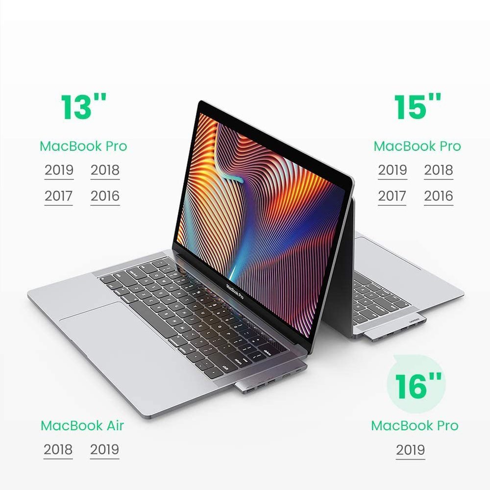 UGREEN USB-C-hub for Apple MacBook Pro / Air-serien, 3 x USB-A 3.0 - 1 x USB-C - 1 x HDMI, Grå