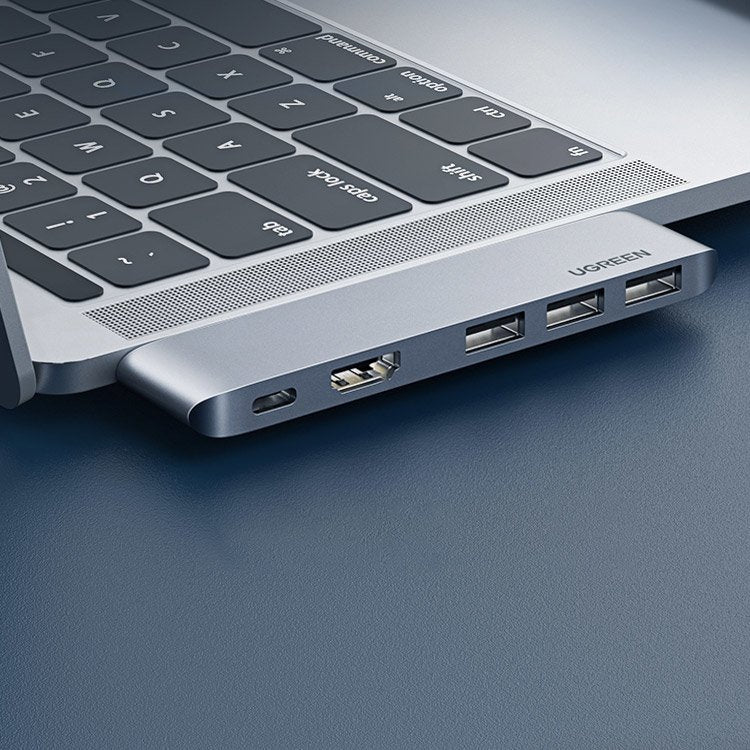 UGREEN USB-C-hub for Apple MacBook Pro / Air-serien, 3 x USB-A 3.0 - 1 x USB-C - 1 x HDMI, Grå