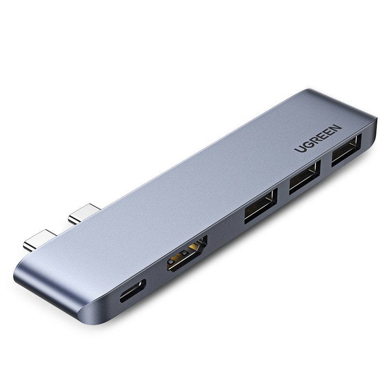 UGREEN USB-C-hub for Apple MacBook Pro / Air-serien, 3 x USB-A 3.0 - 1 x USB-C - 1 x HDMI, Grå