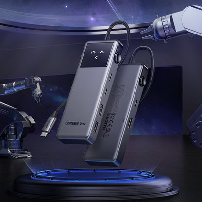 USB-C Hub UGREEN Uno (75177), 2 x USB-A 3.2 - 3 x USB-C - 1 x HDMI, Grå