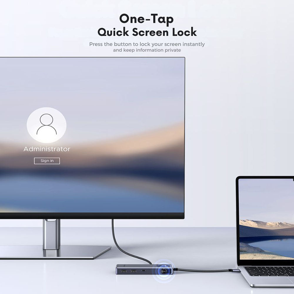 USB-C-hub UGREEN Uno (75179), 2 x USB-A - 2 x USB-C - 1 x HDMI - 1 x SD - 1 x microSD, Grå