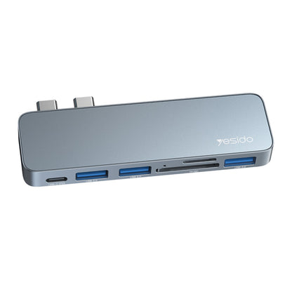 USB-C-hub Yesido HB10 for Apple MacBook Pro / Air, 6in1, Grå