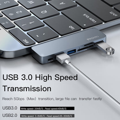USB-C-hub Yesido HB10 for Apple MacBook Pro / Air, 6in1, Grå