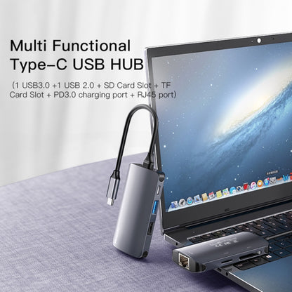 Hub USB-C Yesido HB15, 6in1, Grå