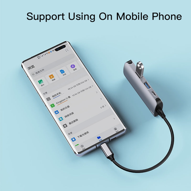 Hub USB-C Yesido HB15, 6in1, Grå