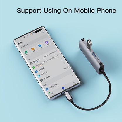 Hub USB-C Yesido HB15, 6in1, Grå