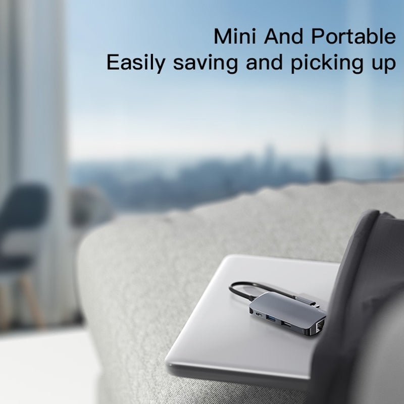 Hub USB-C Yesido HB15, 6in1, Grå