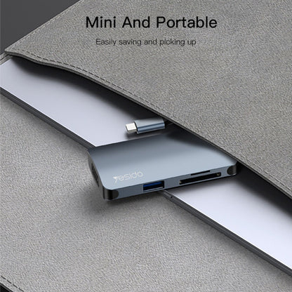 Hub USB-C Yesido HB16, 7in1, Grå