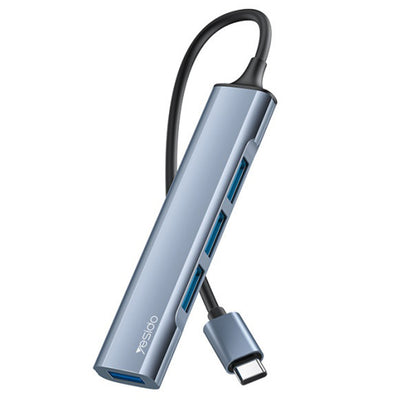 Hub USB-C Yesido HB17, 4in1, Grå