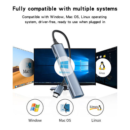 Hub USB-C Yesido HB17, 4in1, Grå