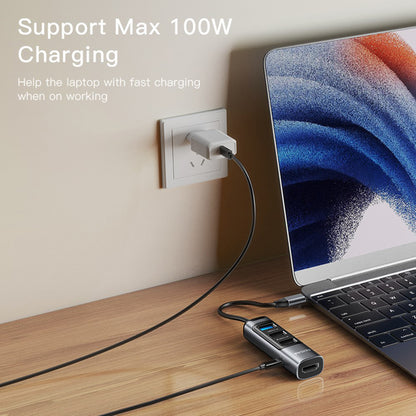 Hub USB-C Yesido HB22, 5in1, Grå