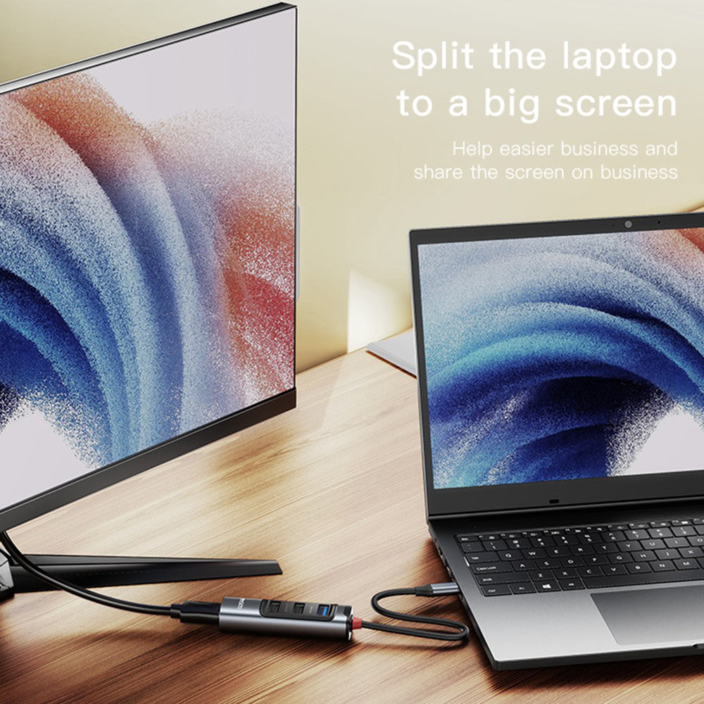 Hub USB-C Yesido HB22, 5in1, Grå