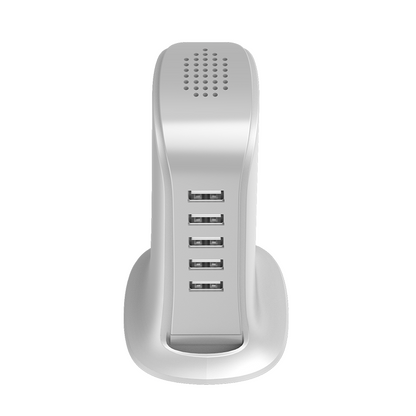 Dudao A5EU Ladestasjon, 25W, 5A, 5 x USB-A, Hvit