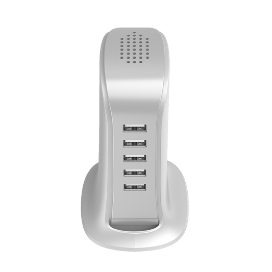 Dudao A5EU Ladestasjon, 25W, 5A, 5 x USB-A, Hvit