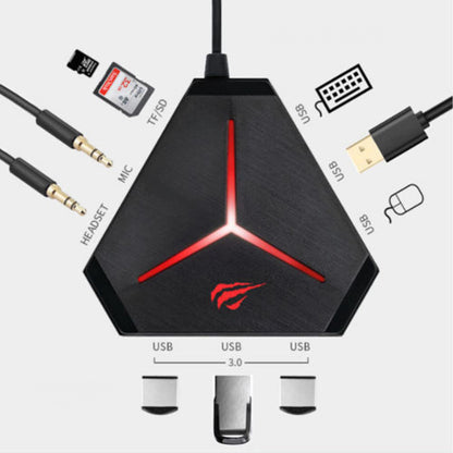 Hub USB HAVIT H95, 10in1, Svart