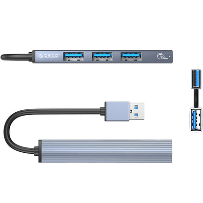 USB-hub Orico AH-A13, 1 x USB-A 3.0 - 3 x USB-A, Grå