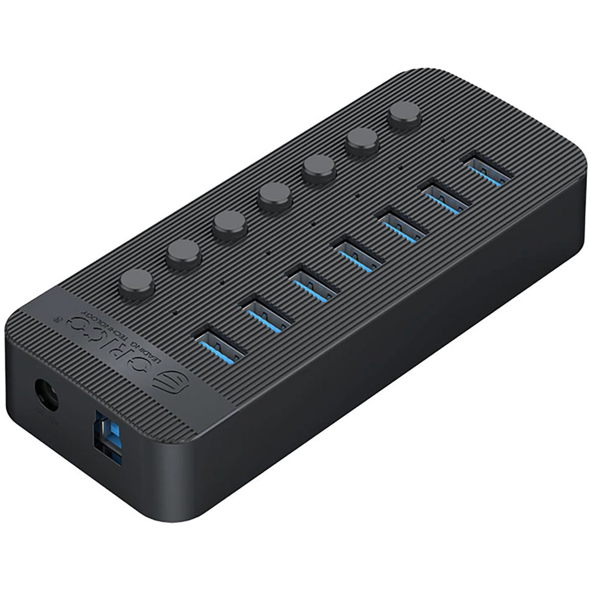 Hub USB Orico CT2U3-7AB, 7 x USB-A 3.0, Svart