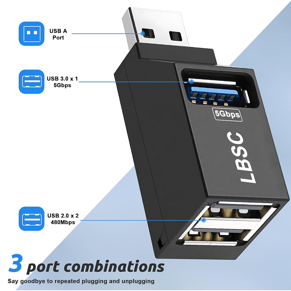 USB-hub Techsuit H11 EchoLink, 3-i-1, Svart
