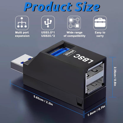 USB-hub Techsuit H11 EchoLink, 3-i-1, Svart