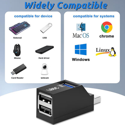 USB-hub Techsuit H11 EchoLink, 3-i-1, Svart