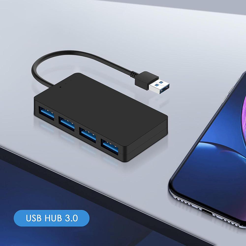 USB-hub Techsuit H15 QuantumNode, 4-i-1, Svart