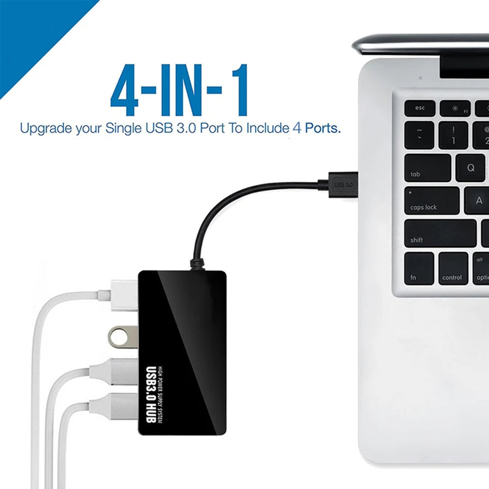 USB-hub Techsuit H15 QuantumNode, 4-i-1, Svart