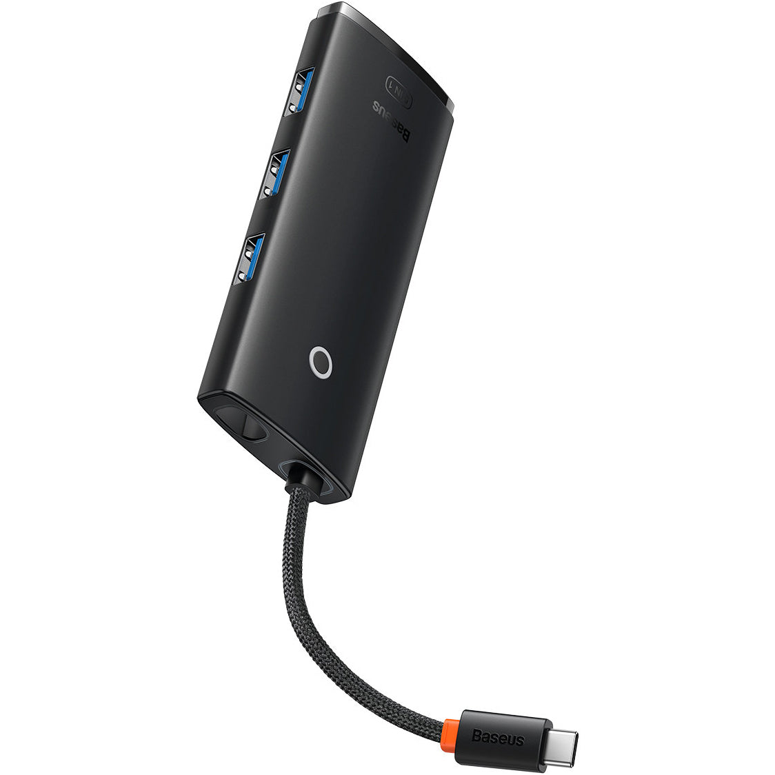 Baseus Lite USB-C-hub, 3 x USB-A 3.0 - USB-C - HDMI, Svart WKQX040001