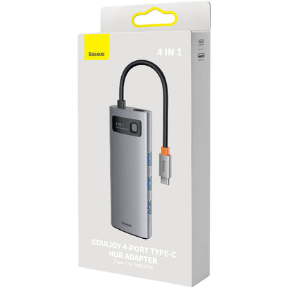 Hub USB-C Baseus Metal Gleam, 4 x USB-A 3.0, Grå WKWG070013