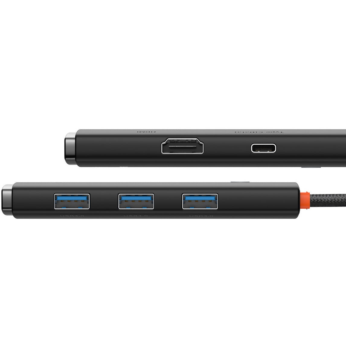 Baseus Lite USB-C-hub, 3 x USB-A 3.0 - USB-C - HDMI, Svart WKQX040001
