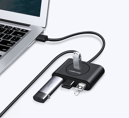 Hub USB UGREEN CR113, 4 x USB-A 3.0, 1m, Svart