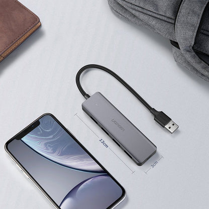 Hub USB UGREEN CM219, 4 x USB-A 3.0 - 1 x USB-C, Grå