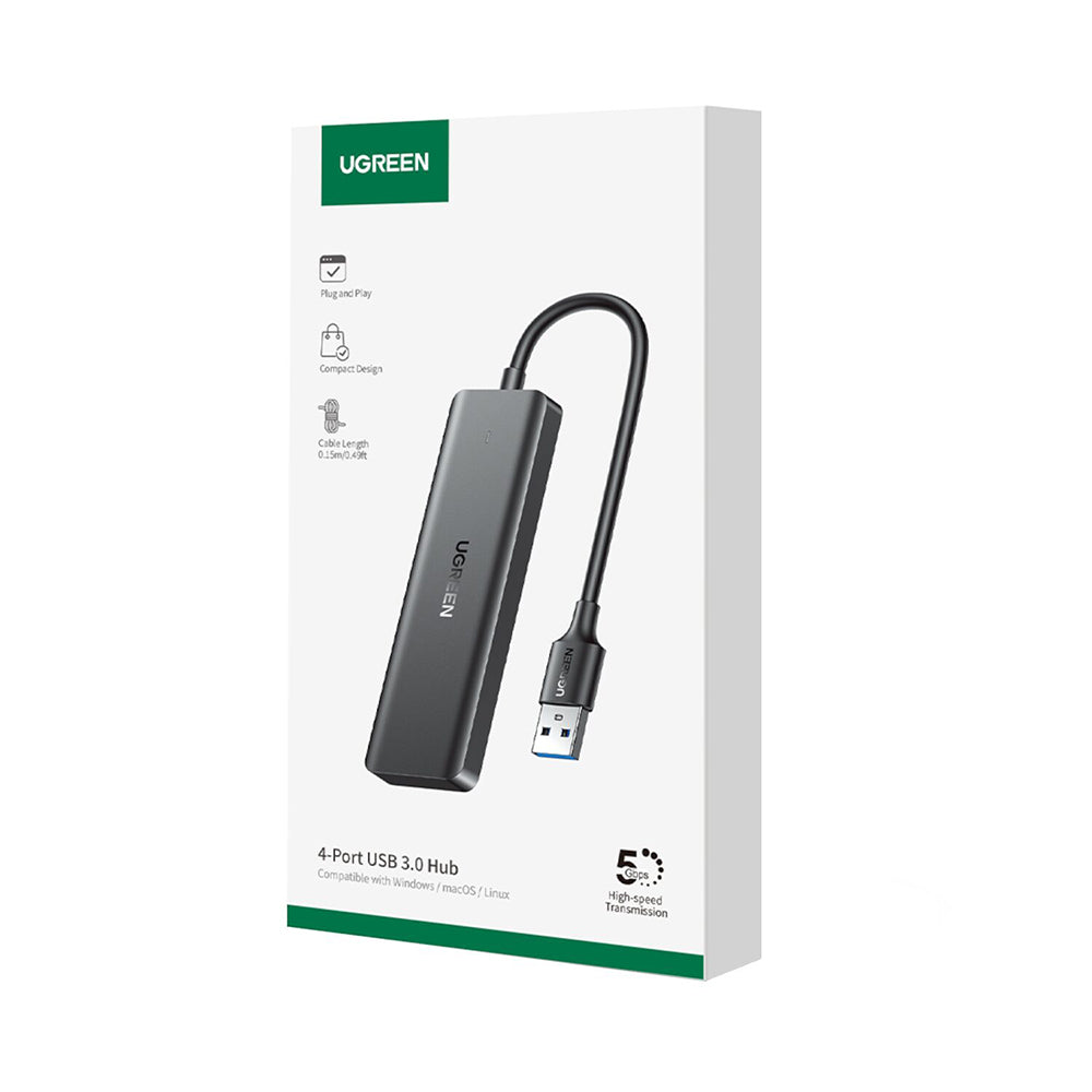 Hub USB UGREEN CM219 (25851), 4 x USB-A 3.0, Svart