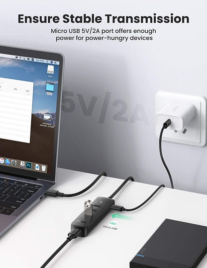 Hub USB UGREEN CM416, 4 x USB-A 3.0, 1m, Svart