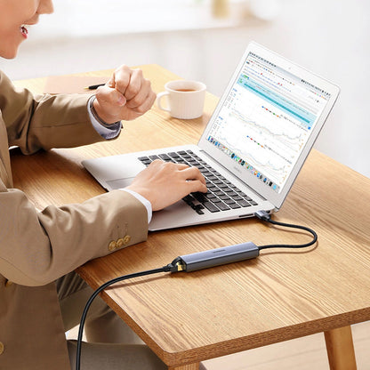 Hub USB UGREEN CM475, 3 x USB-A 3.0 - 1 x USB-C - 1 x RJ45, Grå