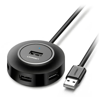 USB-hub UGREEN CR106, 4 x USB-A, 1 m, svart