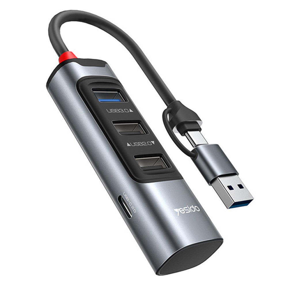 USB / USB-C-hub Yesido HB19, 4-i-1, Grå