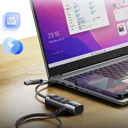 USB / USB-C-hub Yesido HB19, 4-i-1, Grå