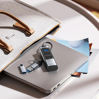 USB / USB-C-hub Yesido HB19, 4-i-1, Grå