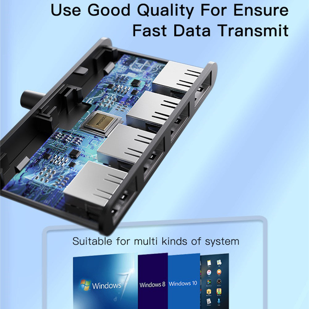 USB-hub Yesido HB12, 4i1, Grå