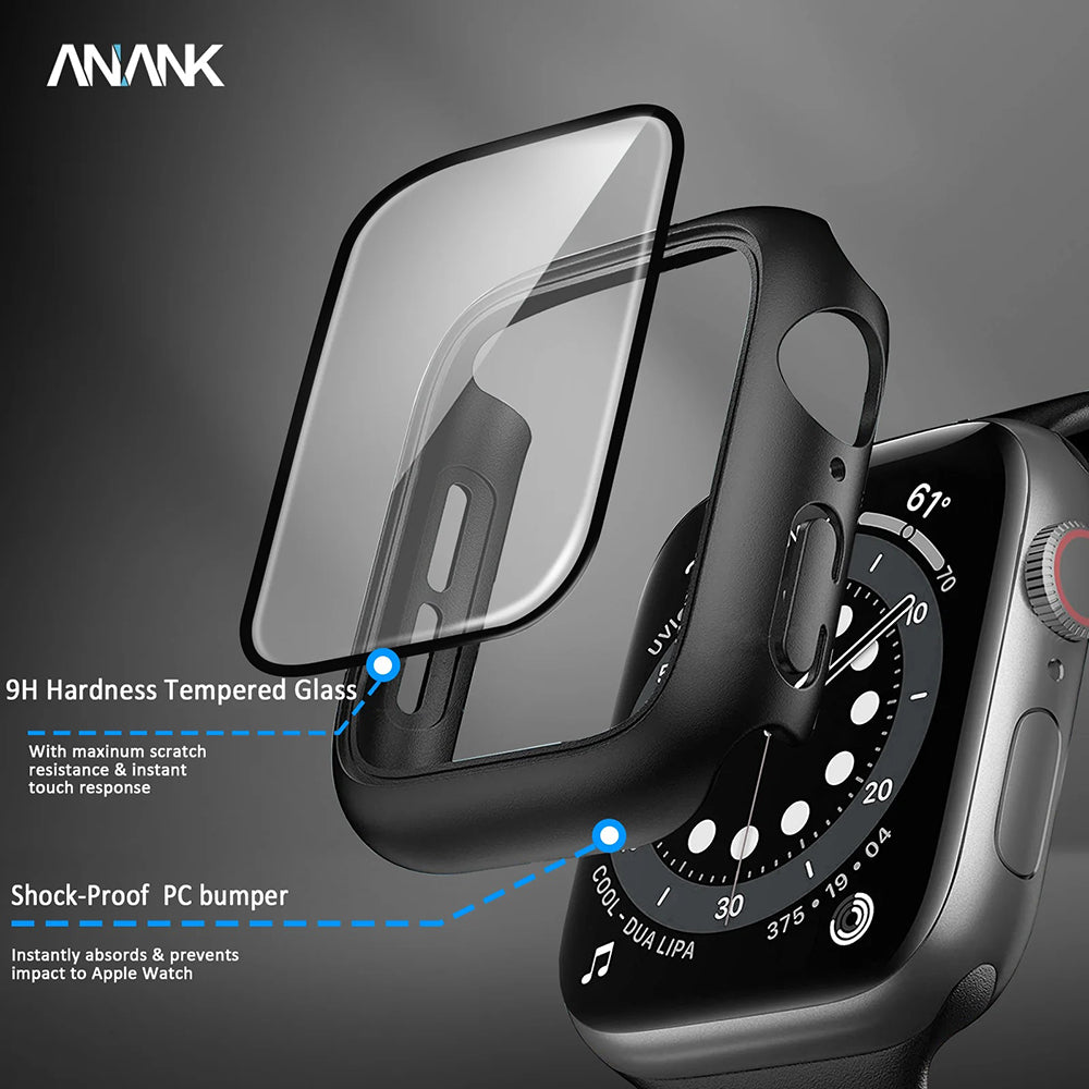 Anank Screen Guard-etui for Apple Watch Series 7 41mm, svart