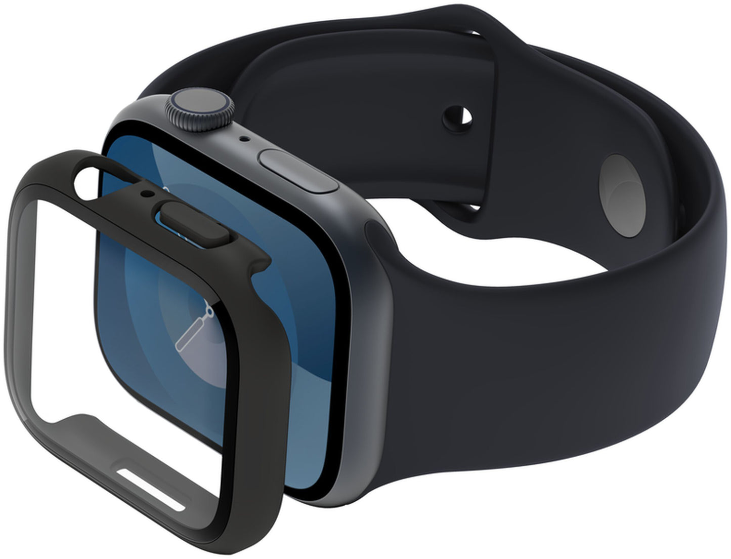 Belkin ScreenForce TemperedCurve deksel for Apple Watch 44mm / 45mm Series, svart OVG004zzBK-REV
